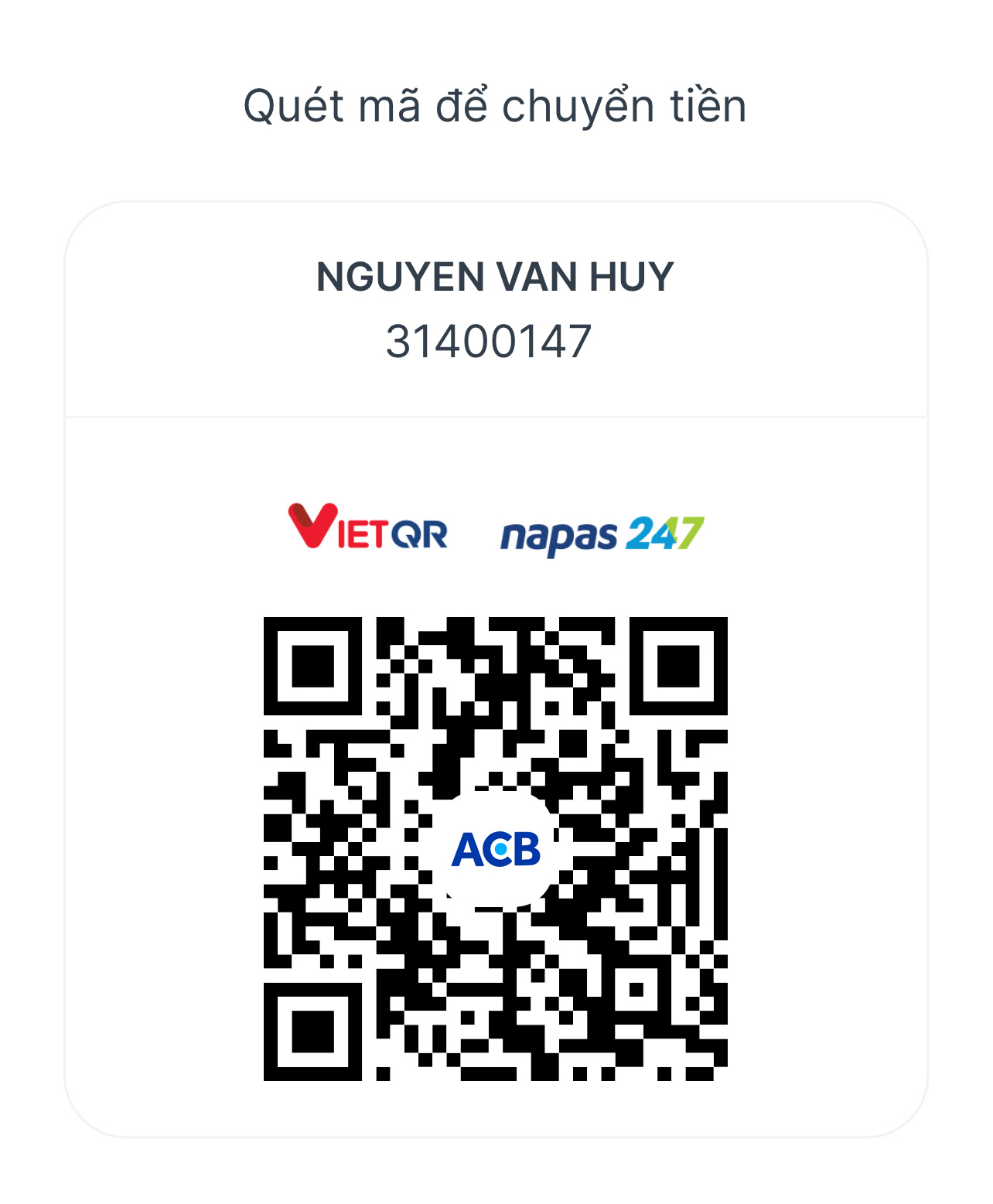 ma QR acb nguyen van huy